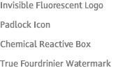 Invisible Fluorescent Logo Padlock Icon Chemical Reactive Box True Fourdrinier Watermark